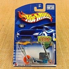 2002 Hot Wheels #157 Mo' Scoot Clear Blue Mainline Orange SCR
