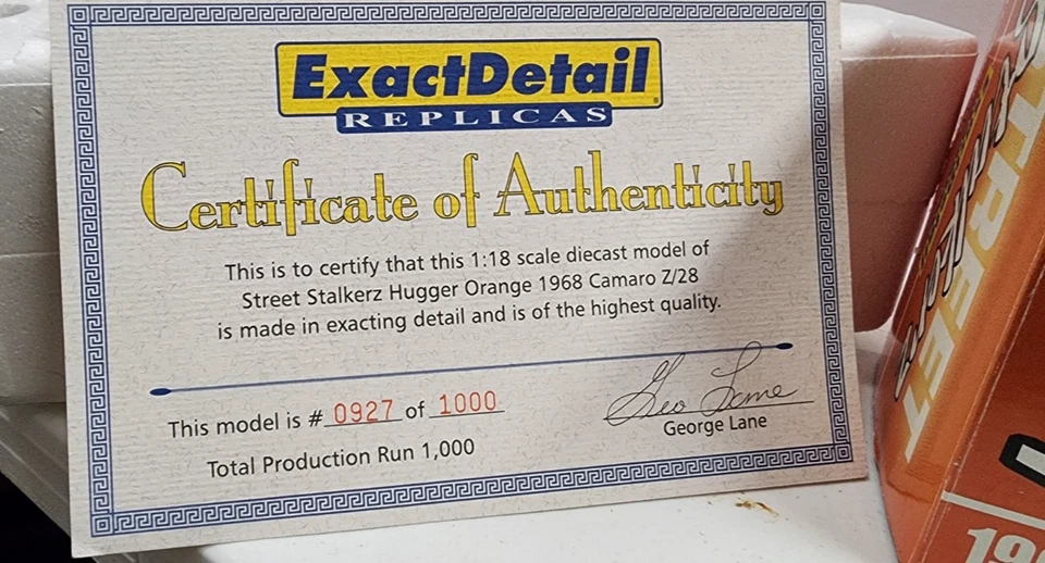 EXACT DETAIL 1/18 HUGGER ORANGE STREET STALKERZ 1968 CAMARO Z/28 - MIB - Image 2 of 4