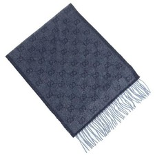 Gucci Muffler GG Logo 570603 Blue Wool Alpaca GUCCI Used Fashion Blue Unisex