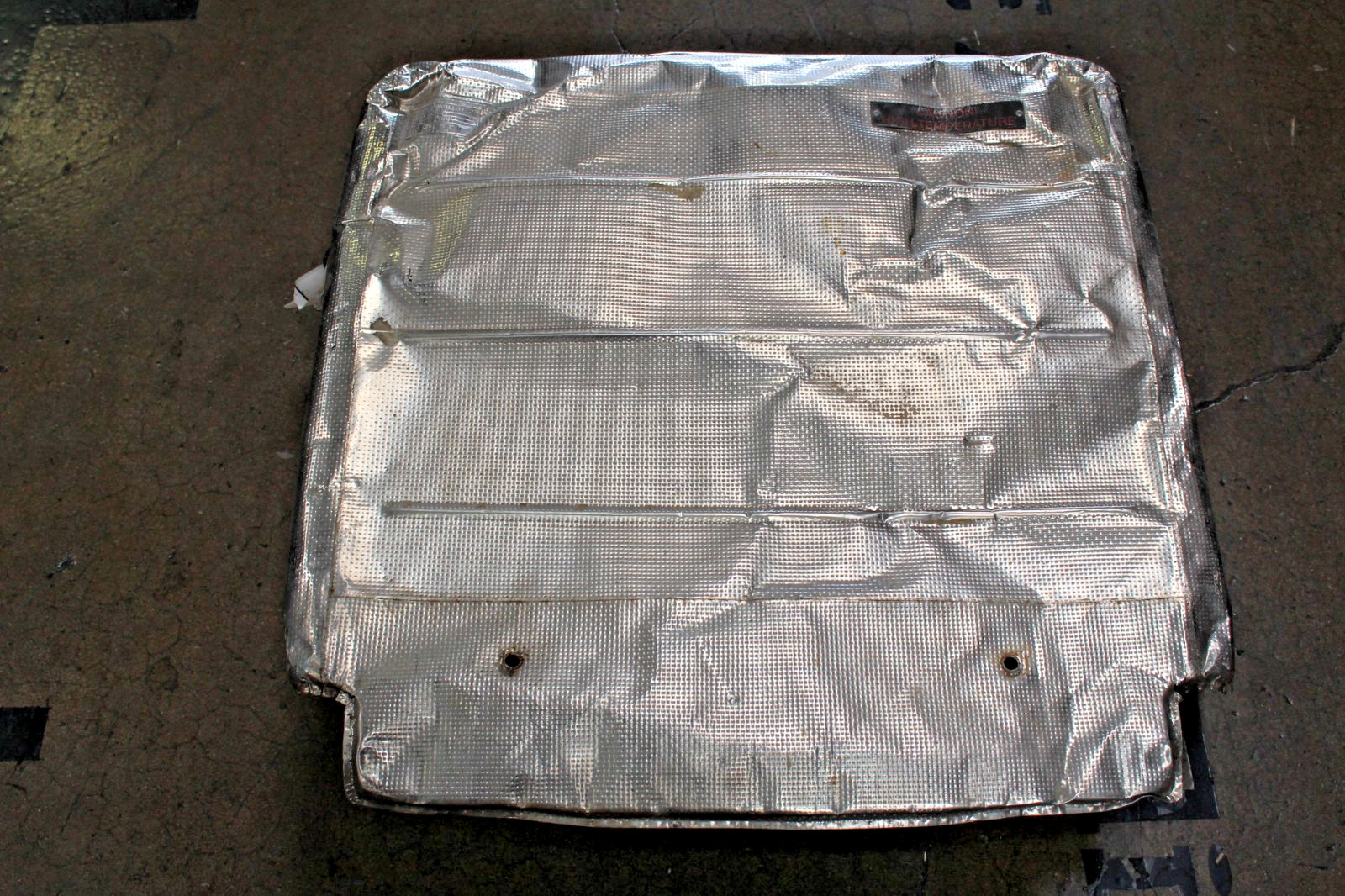 Lamborghini Murcielago, Rear Muffler Heat Shield, Dented, P/N 07M251384