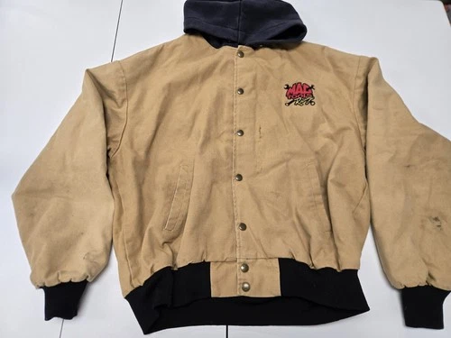 Vintage MAC Tools Distressed Canvas Detroit Jacket Quilt Lined L Swingster Hood - product listing photo