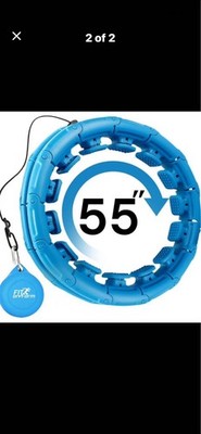 Fit On Form Smart Exercise Hoop 55in Weighted Blue Hula Hoop w/ Weighted Ball