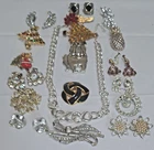 Vintage Costume Jewelry Lot Mixed Necklaces Bracelets Earrings =6