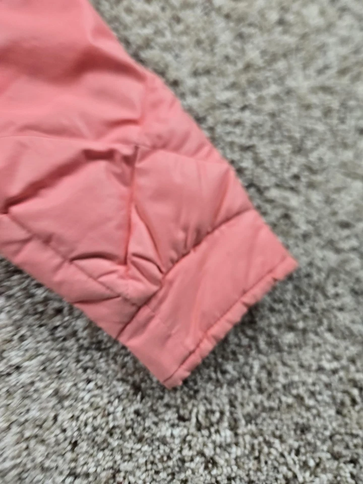 Jaqueta trench coat feminina vintage Eddie Bauer acolchoada rosa média com cinto anos 90 - Imagem 3 de 4