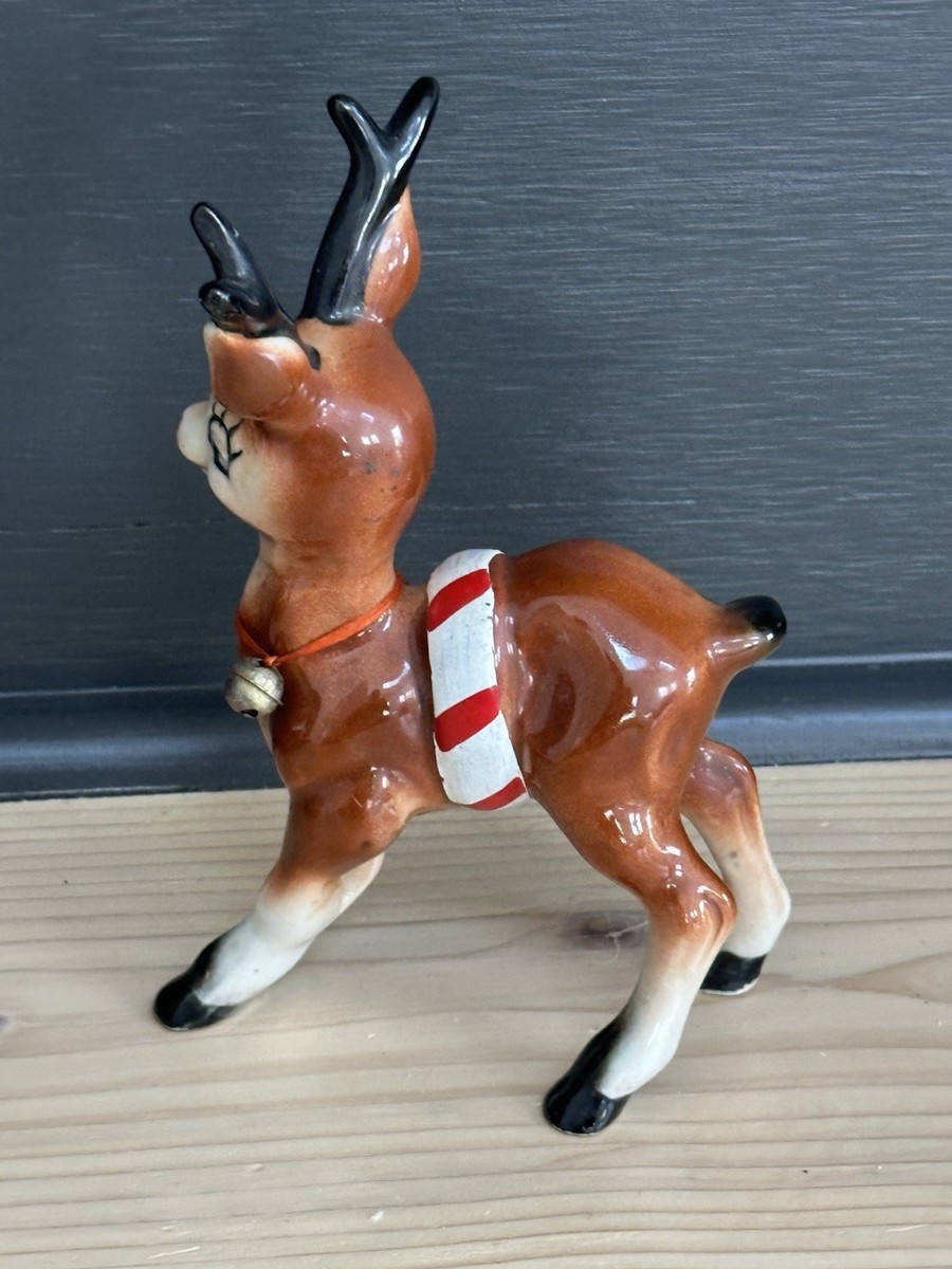 SUPER RARE Kreiss 1956 Ceramic Reindeer Figurine Vintage Christmas