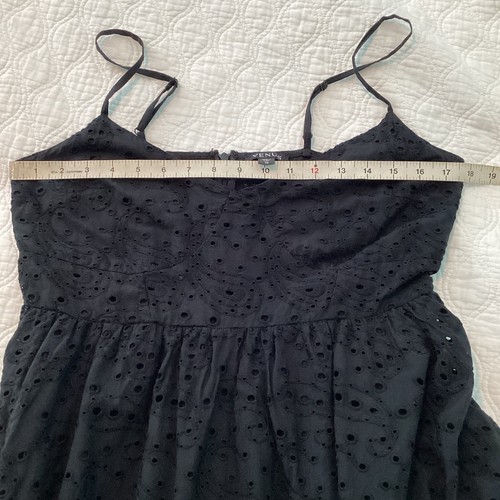 süßes schwarzes Sommerkleid mit Ösen Baumwolle 10 - Bild 6 von 12