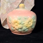 Vintage Hull Pottery Pink Grease Jar Sun Glow #53 Daisy MCM Kitchen Lidded