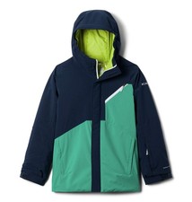 Columbia Youth Boys Winter District Jacket Navy Bright Emerald X-Small