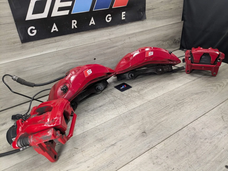 Juego de pinzas de freno delanteras traseras rojas Sport Line 18-24 OEM AUDI A4 A5 S4 Q5 SQ5 Foto 3 de 4