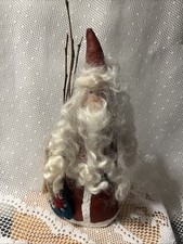 HANDPAINTED PRIMITIVE CLOTH CHRISTMAS SANTA CLAUS FIGURE VINTAGE FOLK ART 7