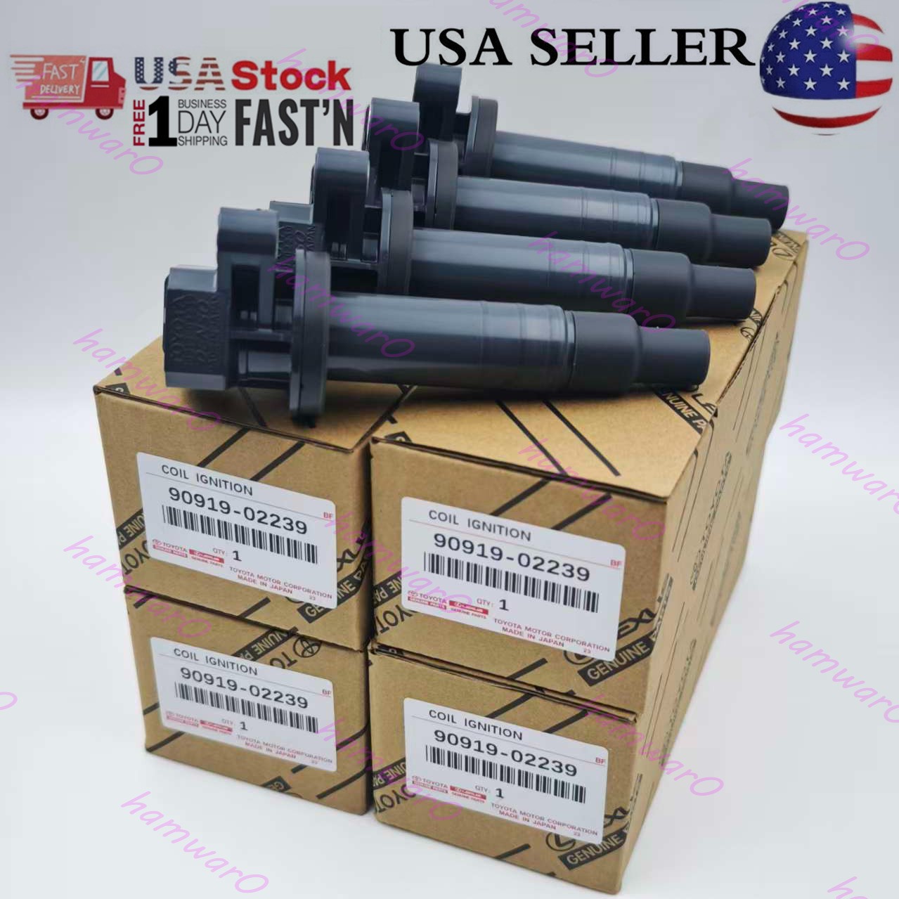 4X DENSO Ignition Coil For Toyota Corolla Celica Matrix 1.8 673-1300 90919-02239