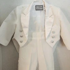 VTG Tux Children's Wear Size S, 2 Piece White Tuxedo (3H1)