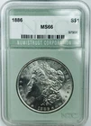 1886 MORGAN DOLLAR! GEM BU+++! VINTAGE HOLDER! AMAZING! FANTASTIC! NR #P1659