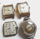 Vintage 1920's -1940's Elgin Deluxe Mens & Lady Watches 4 Parts / Repair As-Is