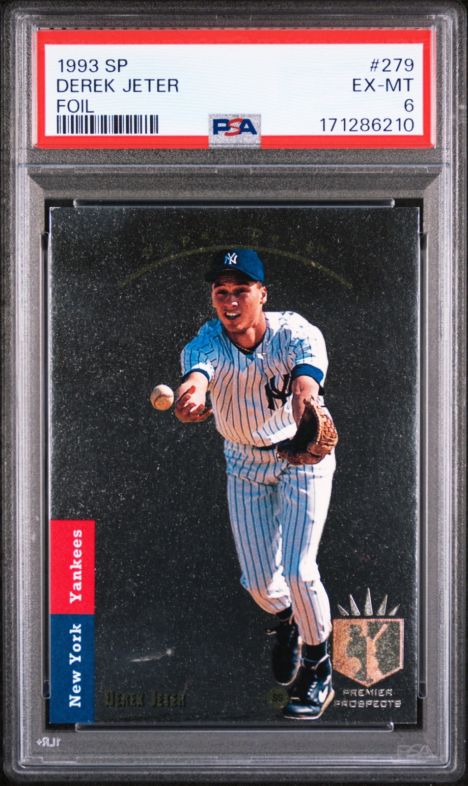 1993 SP FOIL #279 DEREK JETER ROOKIE RC PSA 6 view 1