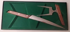Vintage Japan Stainless Steel And Wood, Serving Fork And Knife