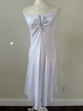 Fashion Nova Women’s White Strapless Maxi Dress Skirt Ruched Front Stretch Sz S