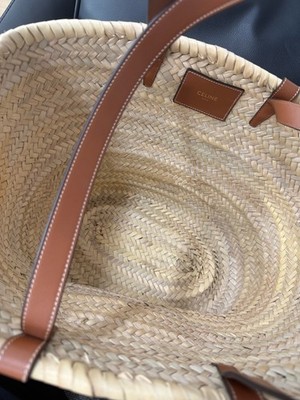 CELINE ストローバッグ ベージュ/ブラウン CELINE Women's Straw Woven Shoulder Bag | eBay