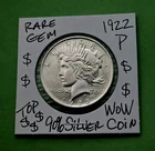 1922 P Peace Silver Dollar CHOICE GEM Brilliant Ultra Rare BU Grade Silver Coin