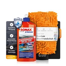 SONAX Ceramic ActiveShampoo 500ml Set Wash Mitt Handwäsche | 2-teilig