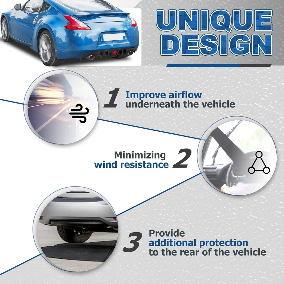 For Nissan 370Z 2009-2020 Matte Black Rear Bumper Lip Lower Valance Diffuser ABS - Image 4 of 4