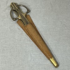 Vtg Desk Set Letter Opener Scissors In Leather Sheath Paguag Dusseldorf Rath