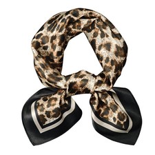 100 Mulberry Silk Leopard Print Square Scarf Lightweight Neck Scarf 21 Inch