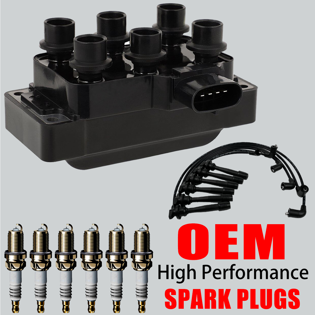 3X OEM Ignition Coil Wires & Iridium Spark Plug Kit for Ford Explorer Ranger FD480