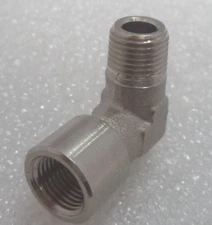 STAINLESS STEEL 1/8" NPT FEMALE to 1/8" NPT MALE 90° ELBOW FITTING, P/N I004264
