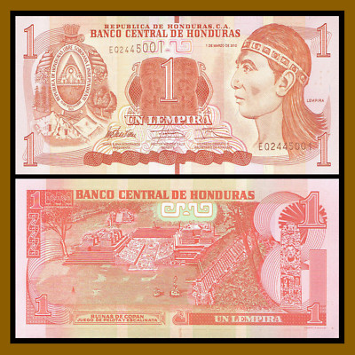 Honduras 1 2 5 10 20 Lempiras (5 Pcs Set), 2012-2017 P-96/97/98/99