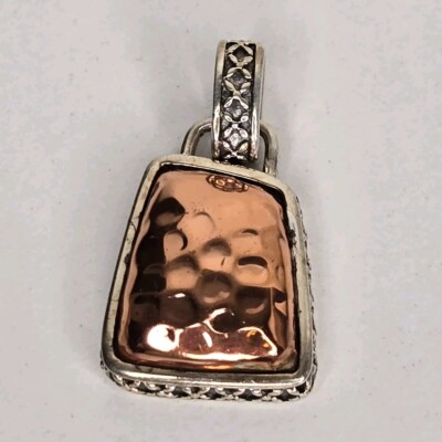 Studio Barse feiner Sterlingsilber gehämmert Kupfer Anhänger Vintage Schmuck