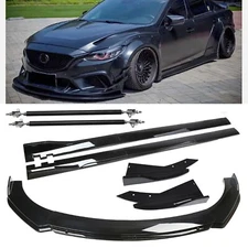 For MAZDA 3 6 Front Bumper Lip Spoiler Splitter Body Kit+ Side Skirt