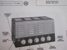 DON McGOHAN MG-20-B AMPLIFIER AMP PHOTOFACT