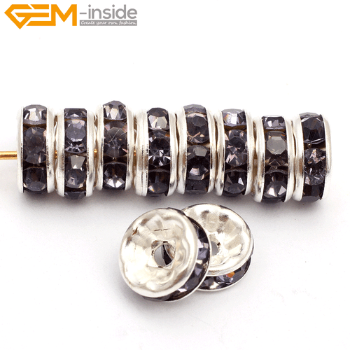 Rondelle Czech Crystal Rhinestone Spacer Loose Beads 100 Pcs For Jewelry Making - Picture 8 of 38