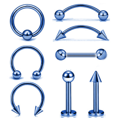 5 Or 8 PCS Surgical Steel Nose Rings & Studs - 16G To 20G, Multi-Color CZ, 7mm Length 7 thumbnail image