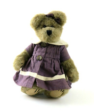 Boyds Bear Paige 8" Investment Collection Teddy Bear, Purple Dress, with Stand