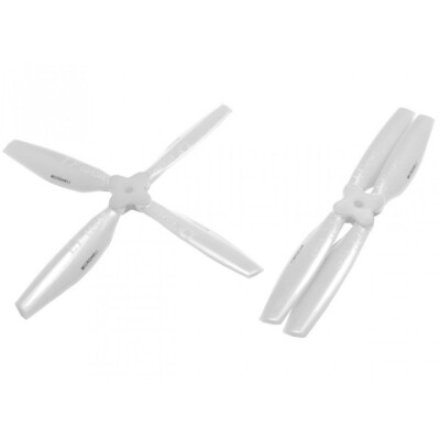 Microheli Plastic Folding 4-Blade Propeller 6045 CW/CCW W/Bracket (WHITE)