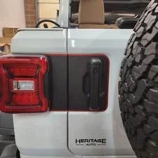 Fits 2018-2025 Jeep Wrangler Rear Door Handle Blackout With Outlines Vinyl Decal