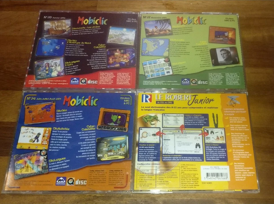 4 Vintage French Francais Mobiclic No 34/37/39 + Le Robert Junior PC/Mac CD-Roms - Image 4 of 4