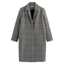 LA REDOUTE Checked Single Breasted Coat Size 10 Boyfriend Cut New RRP £85