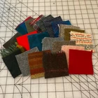 Vintage felted wool fabric 20 squares - 3" crafts 100% wool,