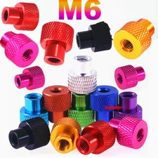 M6 Through Hole Colourful Knurled Thumb Nut Aluminum Alloy Hand Grip Knobs Nuts