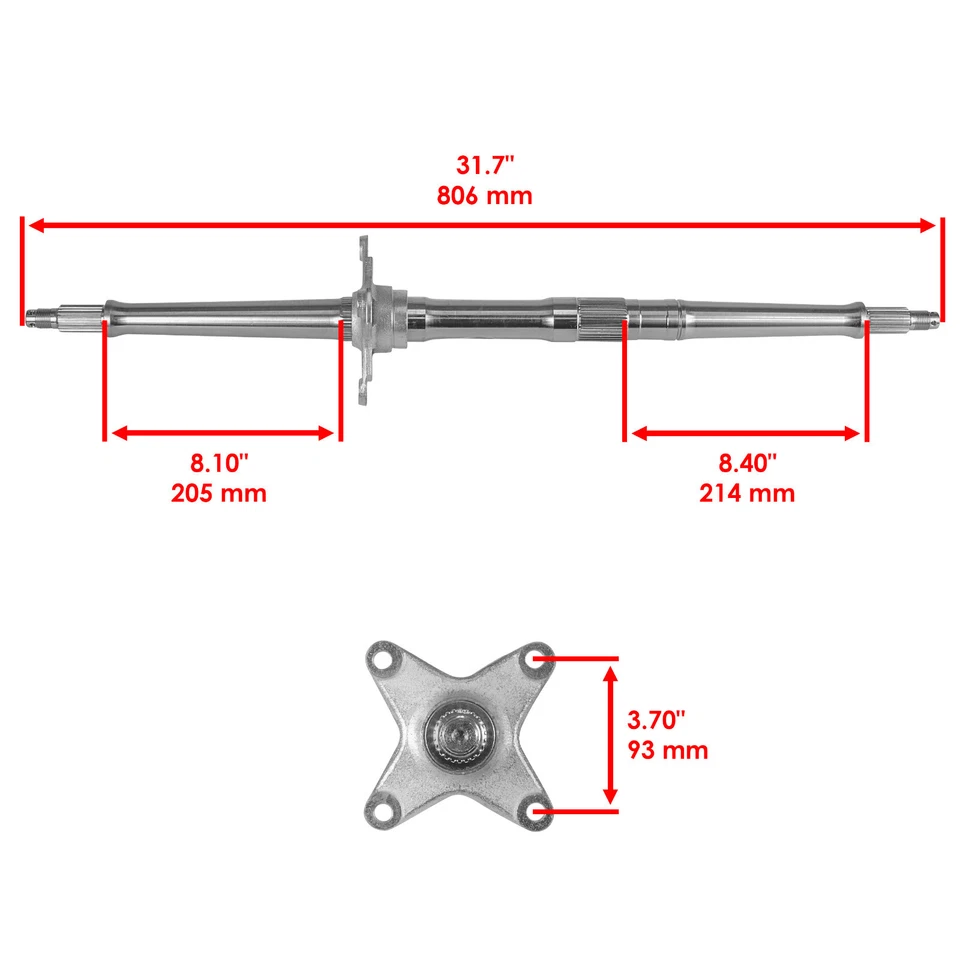 Eje trasero para Honda TRX300EX TRX300X Sportrax 300 2X4 1993-2008 2009 Foto 2 de 4