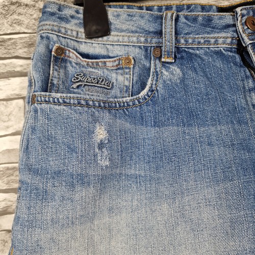 Superdry Mens Shorts 34 Blue Denim Officer Slim Shorts Vintage 141 - Picture 2 of 18