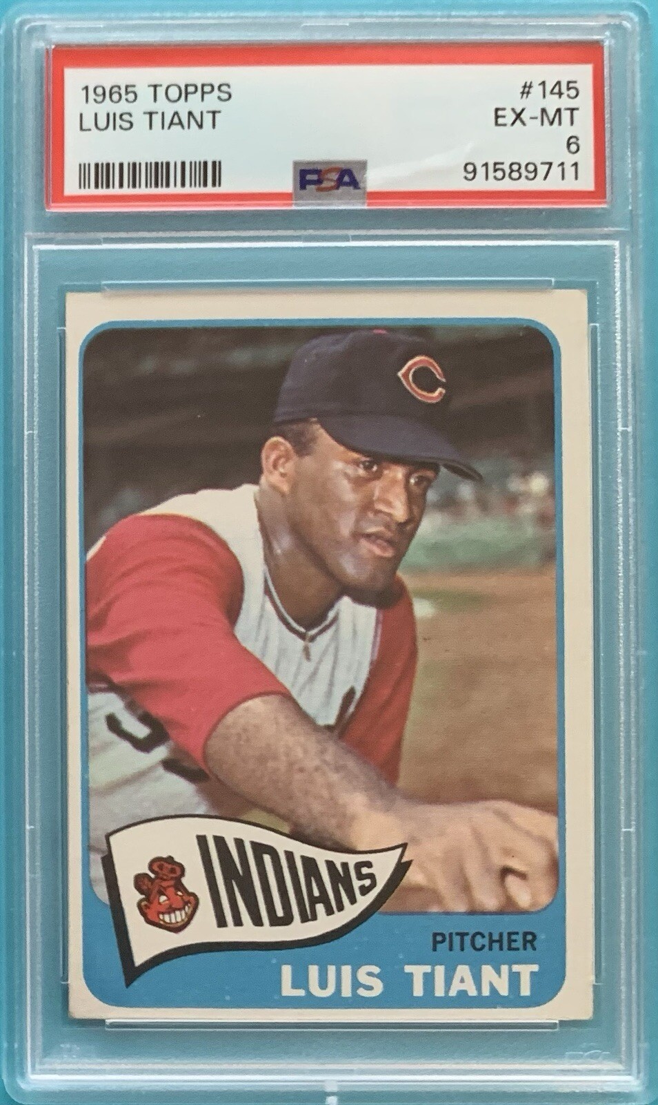 1965 Topps #145 Luis Tiant PSA 6 EX-MT Rookie Card RC  Indians