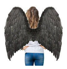 Handmade XXL Large Black Feather Angel Wings Halloween Party Adult Men Women