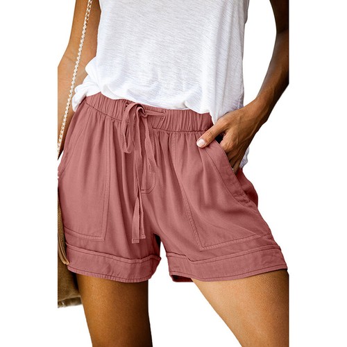 Women Comfy Drawstring Casual Elastic Waist Pocketed Shorts Loose Casual-Shorts# - Picture 22 of 26
