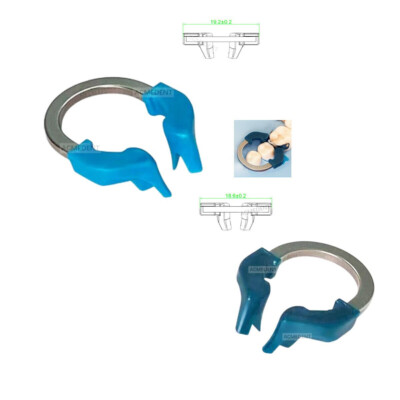 2Pcs Dental Sectional Matrix Narrow Ring Titanium Clamp Fit Plus Style
