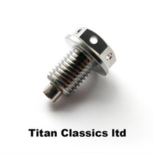 NS400R TITANIUM M12 x 1.5mm Magnetic Oil drain plug . Cross drilled lockwire