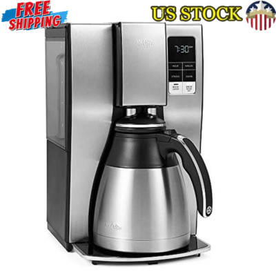 10 Cup Programmable Coffee Maker Stainless Steel Auto Pause Freshness ...